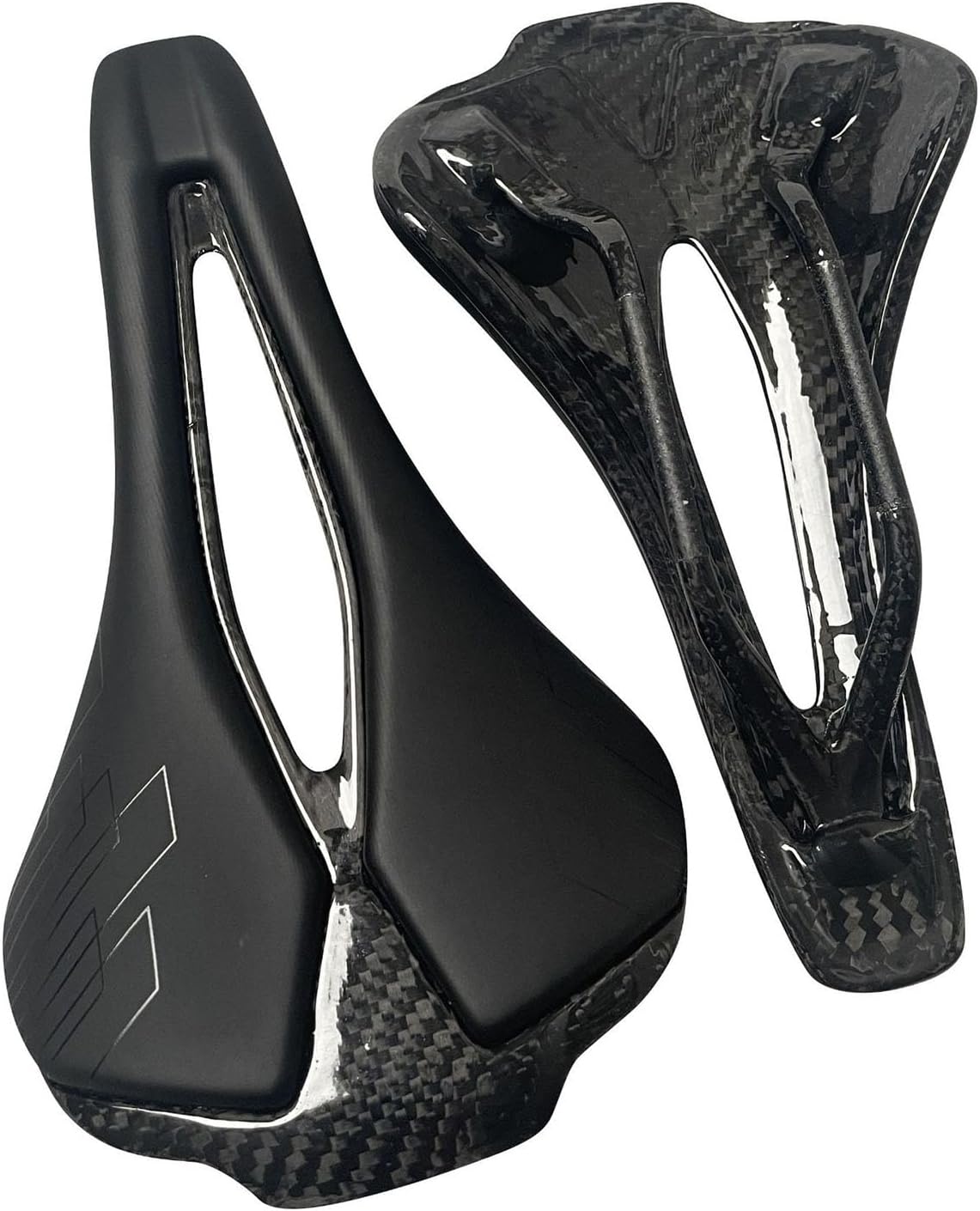 自転車サドル スポーツバイク仕様 薄型 ホワイト青ライン 自転車サドル